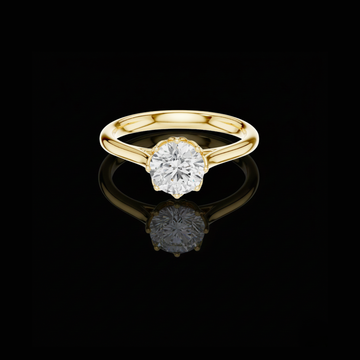 0.95 TCW Beautiful Floral Crown Round Brilliant Cut Moissanite Diamond Solitaire Engagement Ring For Her
