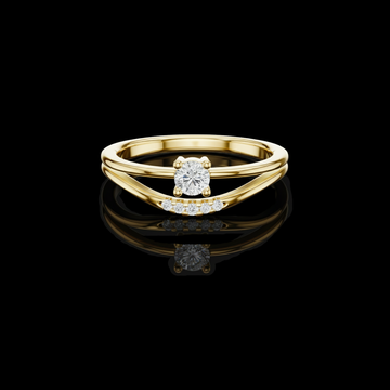 0.14 CT Eternal Flow Moissanite Diamond Ring Refined Symphony of Graceful and Brilliant Light