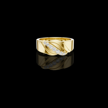 0.14 TCW Flow Artistic Ring with Curved Wave Design and Sparkling Lab Grown Diamond Accents