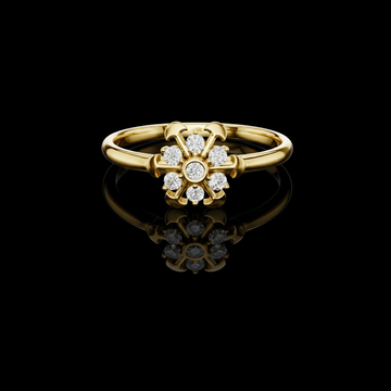 0.09 TCW Vintage Inspired Ring with a Brilliant Floral Cluster Moissanite Diamond Design
