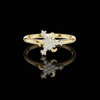 Diamond Floral Cluster Ring with Round Lab Grown Stones