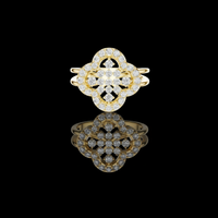 Floral Lab Grown Diamond Cluster Halo Double Band Ring