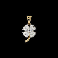 Floral Motif Lucky Statement Charm Featuring Multi Stone Moissanite