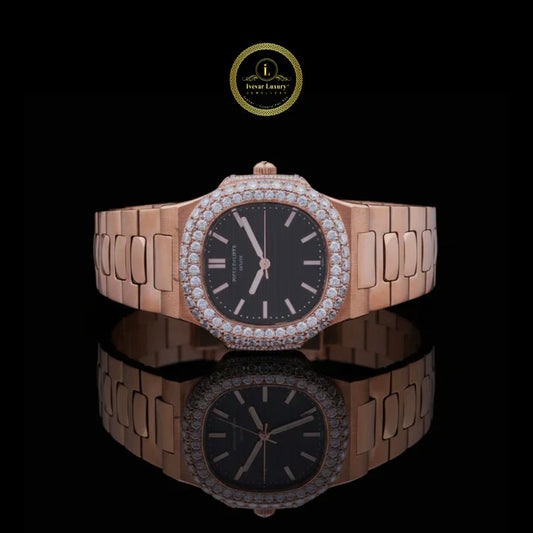 Royal Collection Two-Tone Luxury Wristwatch And Full Rose Gold Bezel Set Watch By Ivevar