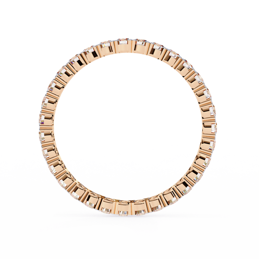 Round Cut Full Eternity Lab Grown Diamond Wedding Band Ring