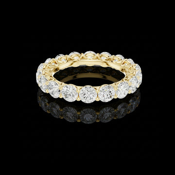 3.78 TCW Elegant Gold Round Cut Moissanite Diamond Eternity Band For Perfect Match