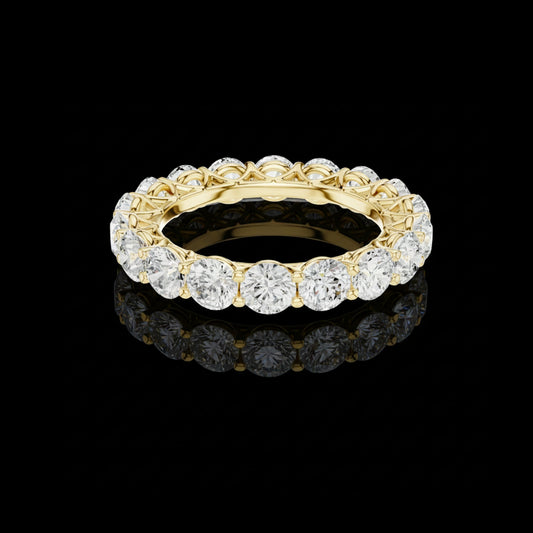 Round Moissanite Diamond Full Eternity Band In Shared Prong Setting