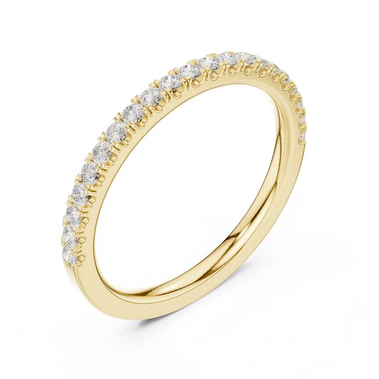 Round Lab Grown Diamond Half Eternity Delicate Band
