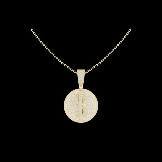 1.74 TCW Exclusive Pave Lab Grown Diamond Circle with Iced Bail Medallion Pendant Luxury Jewelry