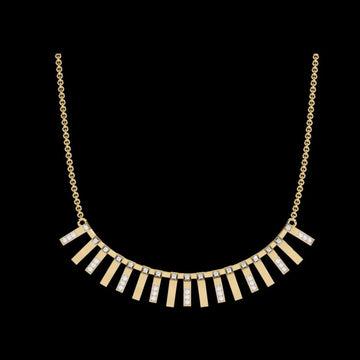 Geometric Moissanite Diamond Fringe Statement Necklace