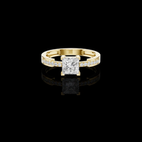 Princess Cut Lab Grown Diamond Channel Set Solitaire Engagement Ring