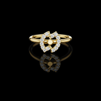 Round Diamond Open Circle Halo Lab Grown Diamond Ring