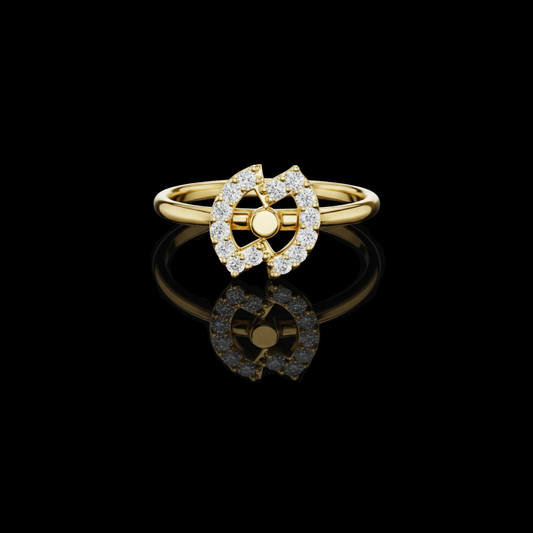 Round Diamond Open Circle Halo Lab Diamond Ring