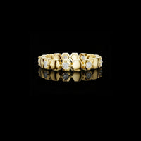 0.31 TCW Luxury Geometric Lab Grown Round Diamond Band with Hexagon Design For Her