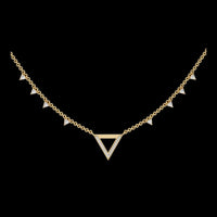 Open Triangle Pave Station Moissanite Pendant Necklace