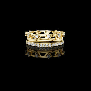 Round Cut Geometric Moissanite Diamond Eternity Band