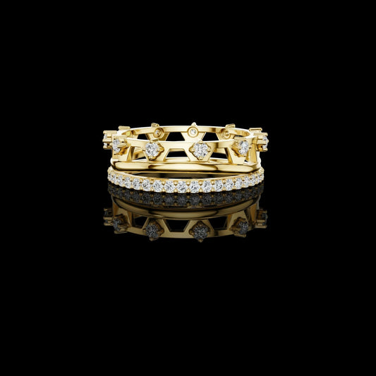 Round Cut Geometric Lab Grown Diamond Eternity Band