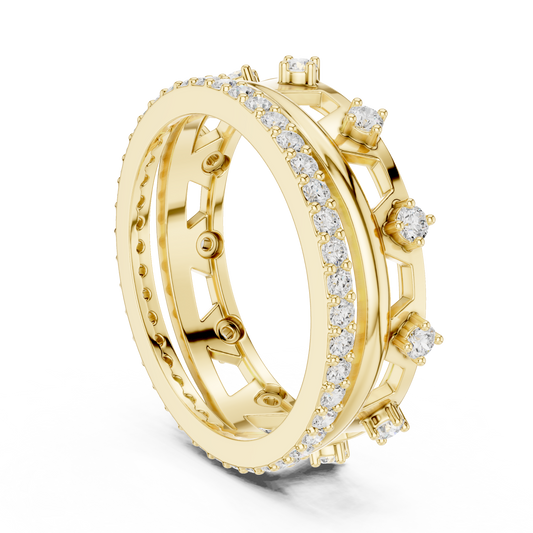 Round Cut Geometric Lab Grown Diamond Eternity Band