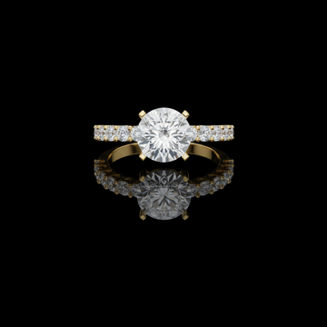 1.00 CT Sophisticated Band With Radiant Multi Diamond With Center Lab Grown Diamond Accents