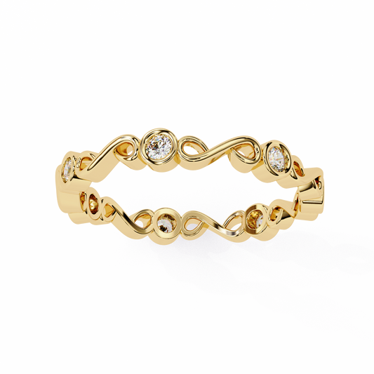 Infinity Lab Grown Diamond Bezel Set Delicate Band Ring