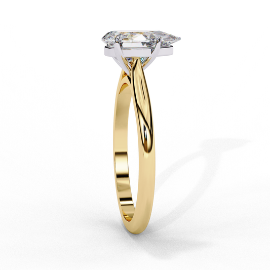 Pear Cut Lab Diamond Solitaire Wedding Ring