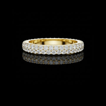 1.20 TCW Crystaline Round Cut Lab Grown Diamond Eternity Band in Gold For Anniversary Gift