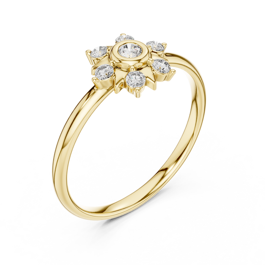 0.035 CT Luxury Lab Grown Diamond Statement Ring Sparkling Halo for Elegant Moments