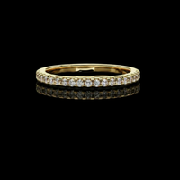 Round Moissanite Diamond Half Eternity Wedding Band Ring