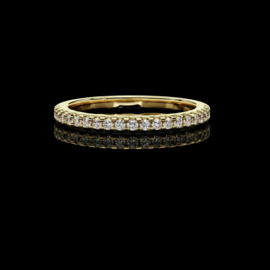 Round Lab Grown Diamond Half Eternity Wedding Band Ring