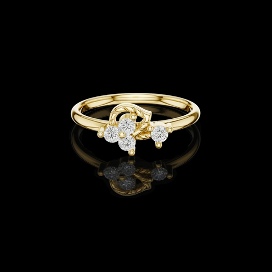 0.12 TCW Featuring a Delicate Floral Cluster of Brilliant Round Cut Moissanite Diamond Ring