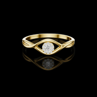 Round Cut Bypass Solitaire Lab Grown Diamond Twist Engagement Ring