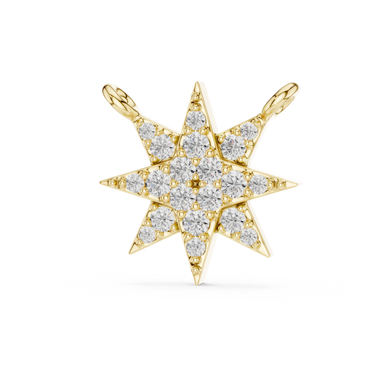 Symmetrical Coronet Layering Pendant Encrusted with Pavé Moissanite