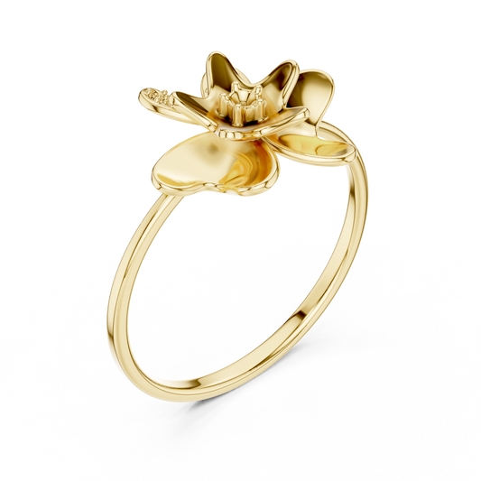 Floral Moissanite Diamond Statement Promise Ring