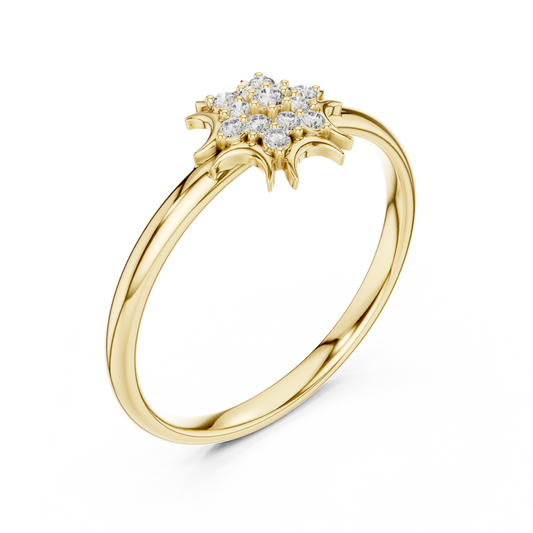 Round Lab Diamond Starburst Cluster Anniversary Ring