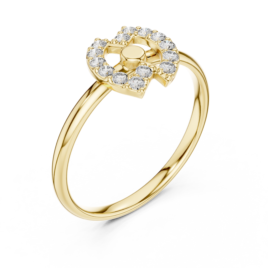 Round Diamond Open Circle Halo Lab Diamond Ring