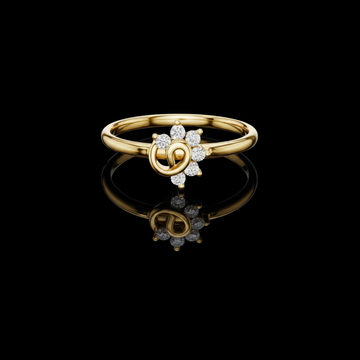 0.066 TCW Interlocking Heart Motif and Brilliant Round Cut Moissanite Diamond Halo Ring