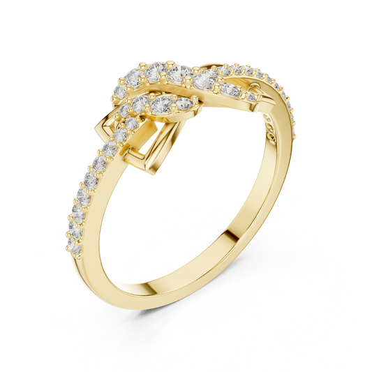 0.33 TCW Infinity Knot Ring with Pave Lab Grown Diamonds A Symbol of Eternal Connection & Elegance