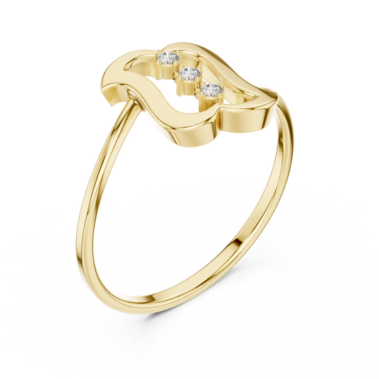 Round Trio of Brilliant Lab Diamond Minimalist Ring