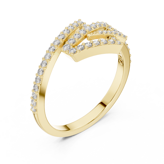 0.34 TCW Elegant Interlocking Moissanite Diamond Wrap Ring in Radiant A Modern Statement