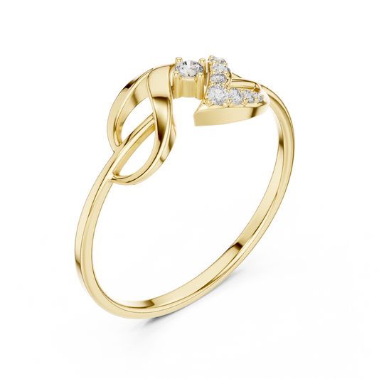 Elegant Interlocking Infinity Round Moissanite Diamond Engagement Ring