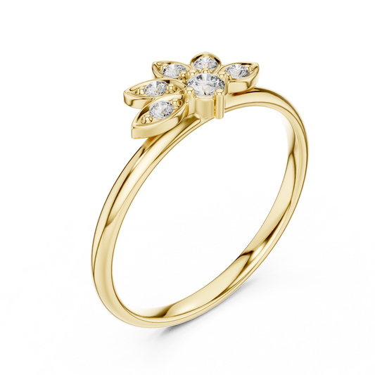 Art Deco Round Cut Lab Diamond Anniversary Ring