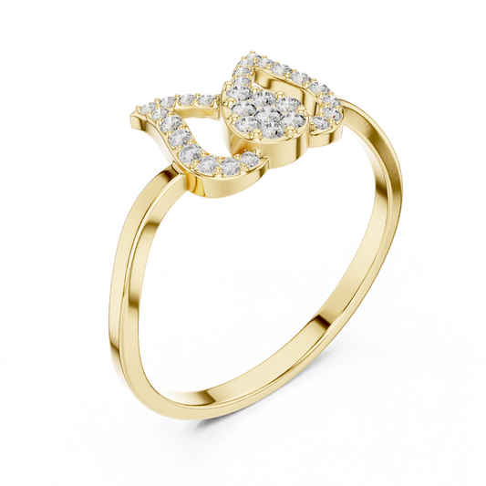 Lotus Inspired Round Moissanite Diamond Anniversary Ring With Pave Setting