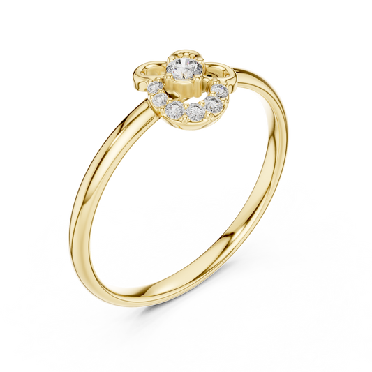 Floral Loop Round Cut Lab Diamond Statement Engagement Ring