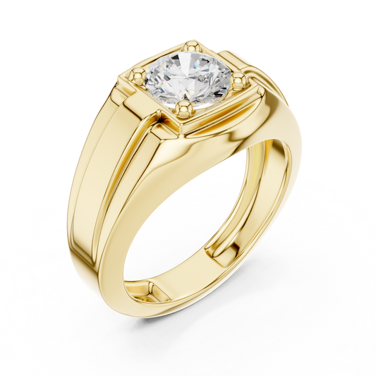 1.1 TCW Imperial Radiance Solitaire Lab Grown Diamond with Structured Band Design