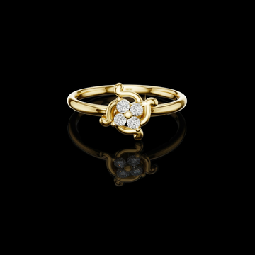 0.064 TCW Swirl Band Featuring An Intricate Moissanite Diamond Cluster Design
