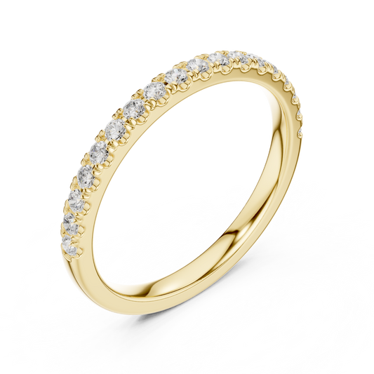 Round Cut Half Eternity Lab Grown Diamond Wedding Band