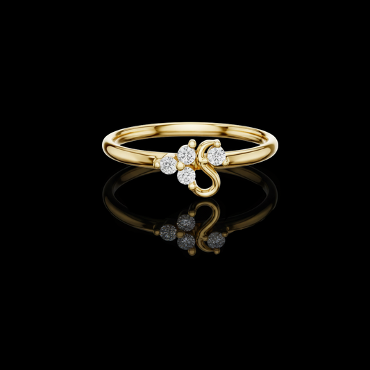 Minimalist Round Moissanite Diamond Curved Daily Wear Ring