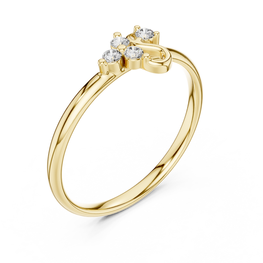 Minimalist Round Moissanite Diamond Curved Daily Wear Ring