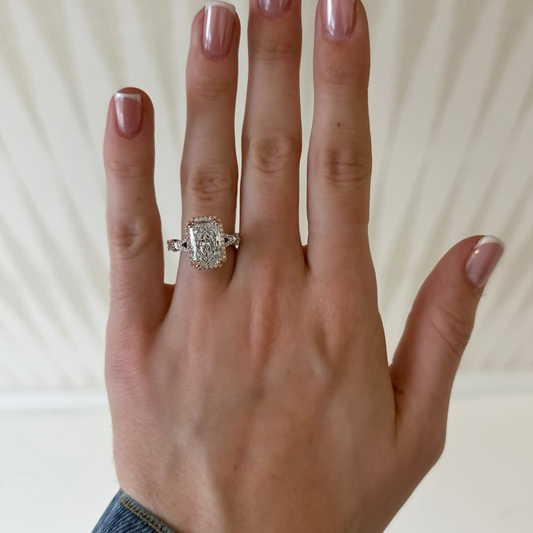 Radiant Cut Lab Grown Diamond Cathedral Filigree Ring