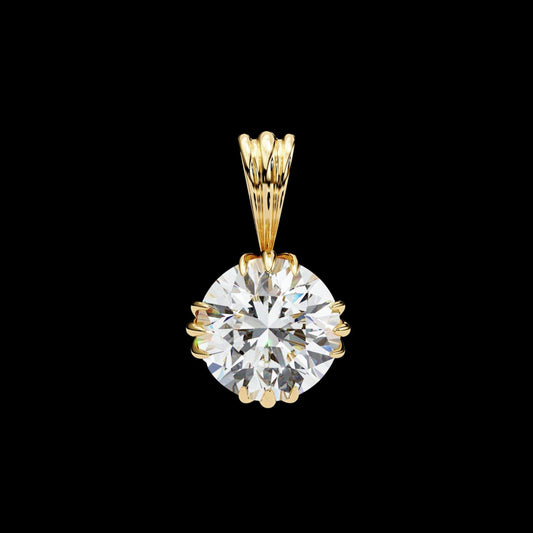 Circular Silhouette Charm Pendant Center Round Lab Grown Diamond